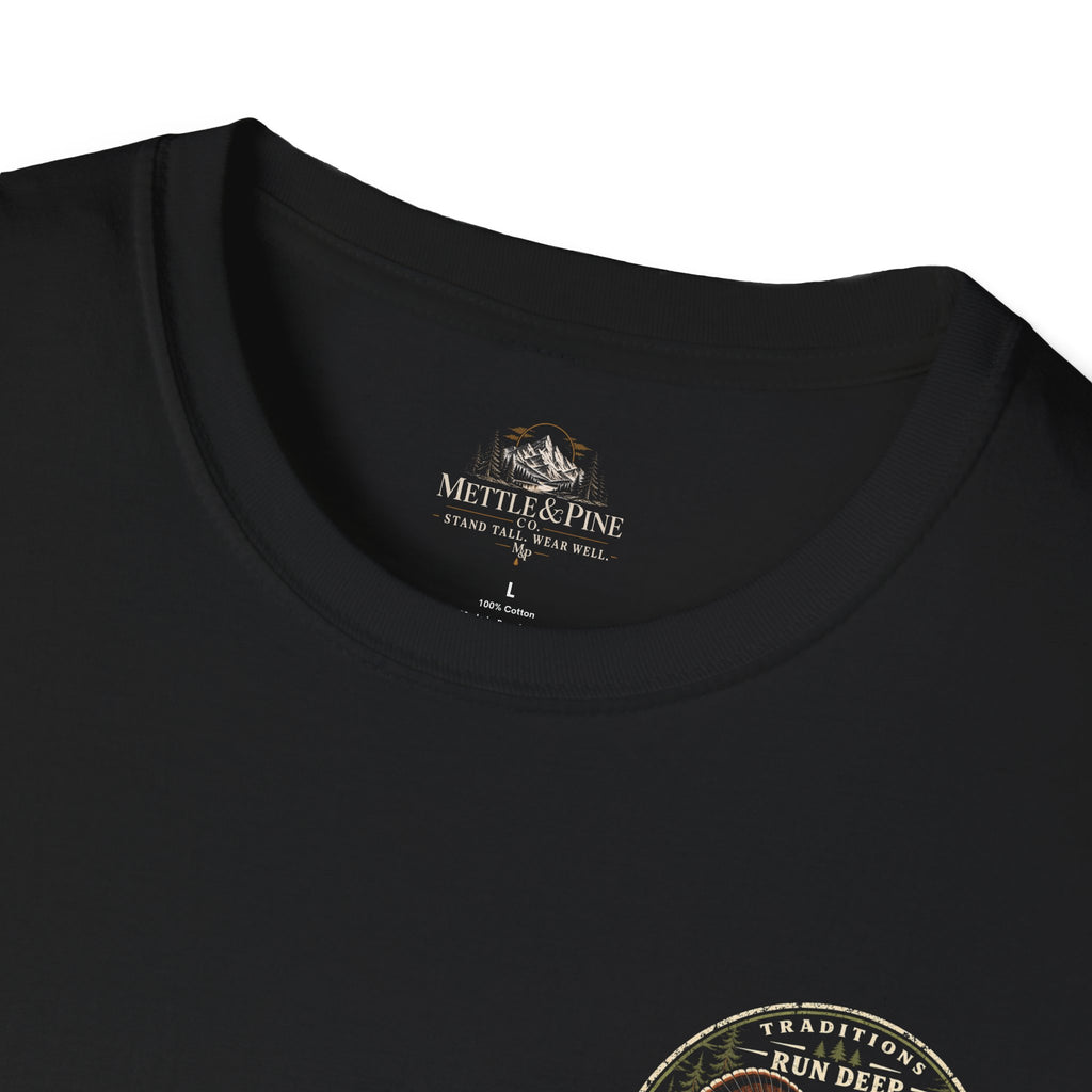 Turkey Hunting with Turkey Logo on Front T-Shirt– Legends Walk Home