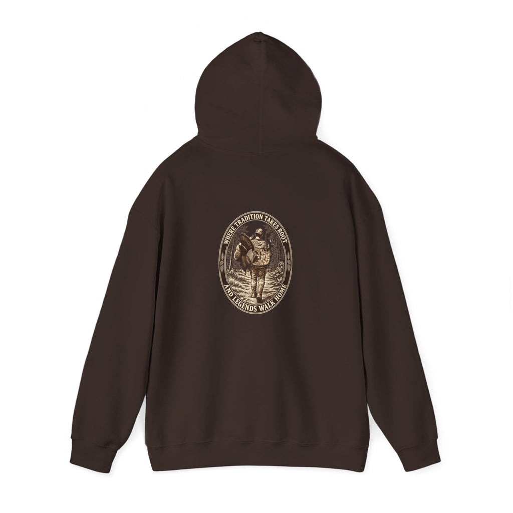 Turkey Hunting with Turkey Logo on Front Hoodie– Legends Walk Home