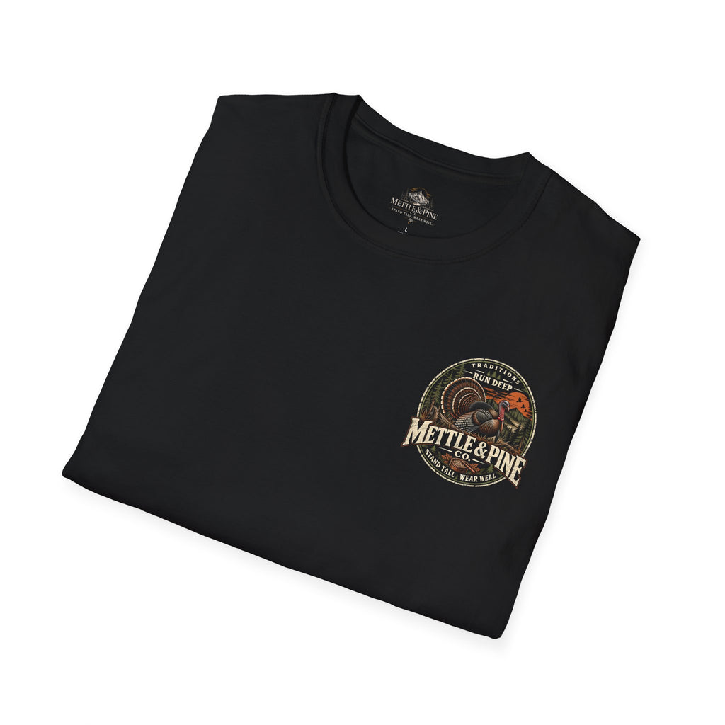 Turkey Hunting with Turkey Logo on Front T-Shirt– Legends Walk Home