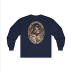 Long Sleeve Tee — 'Tradition Turns Road to Legends' Vintage Hiker Graphic