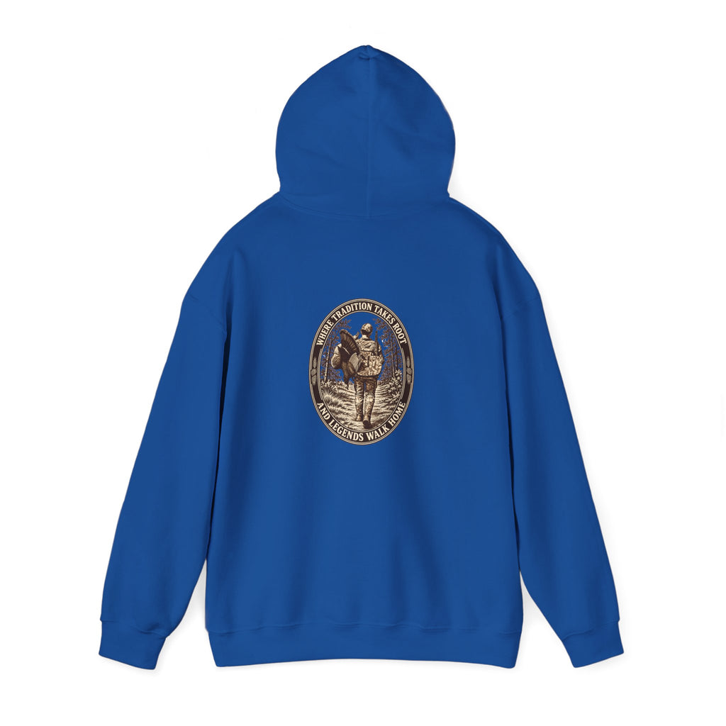 Turkey Hunting with Turkey Logo on Front Hoodie– Legends Walk Home