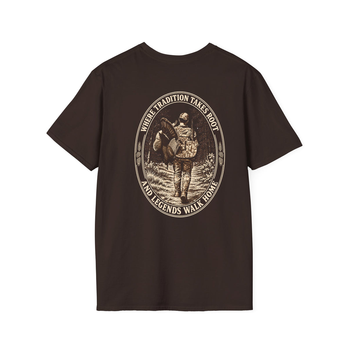 Turkey Hunting with Turkey Logo on Front T-Shirt– Legends Walk Home