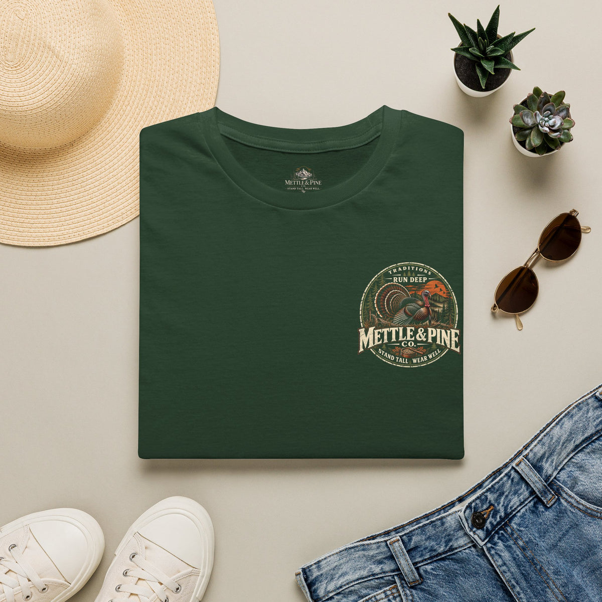 Turkey Hunting with Turkey Logo on Front T-Shirt– Legends Walk Home