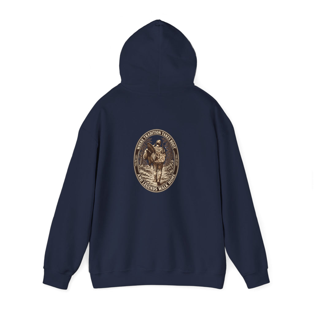 Turkey Hunting with Turkey Logo on Front Hoodie– Legends Walk Home