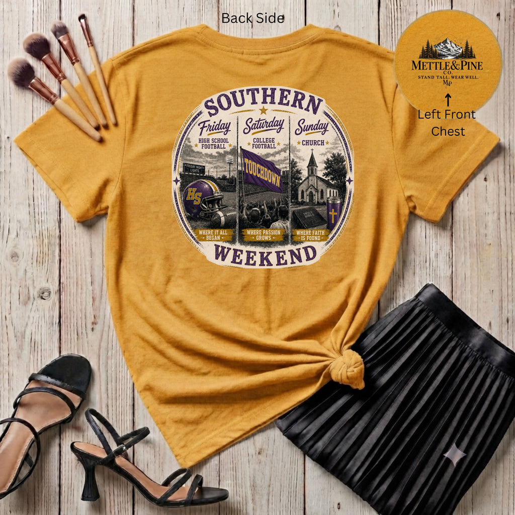 Southern Weekend Gold & Purple F/B T-Shirt