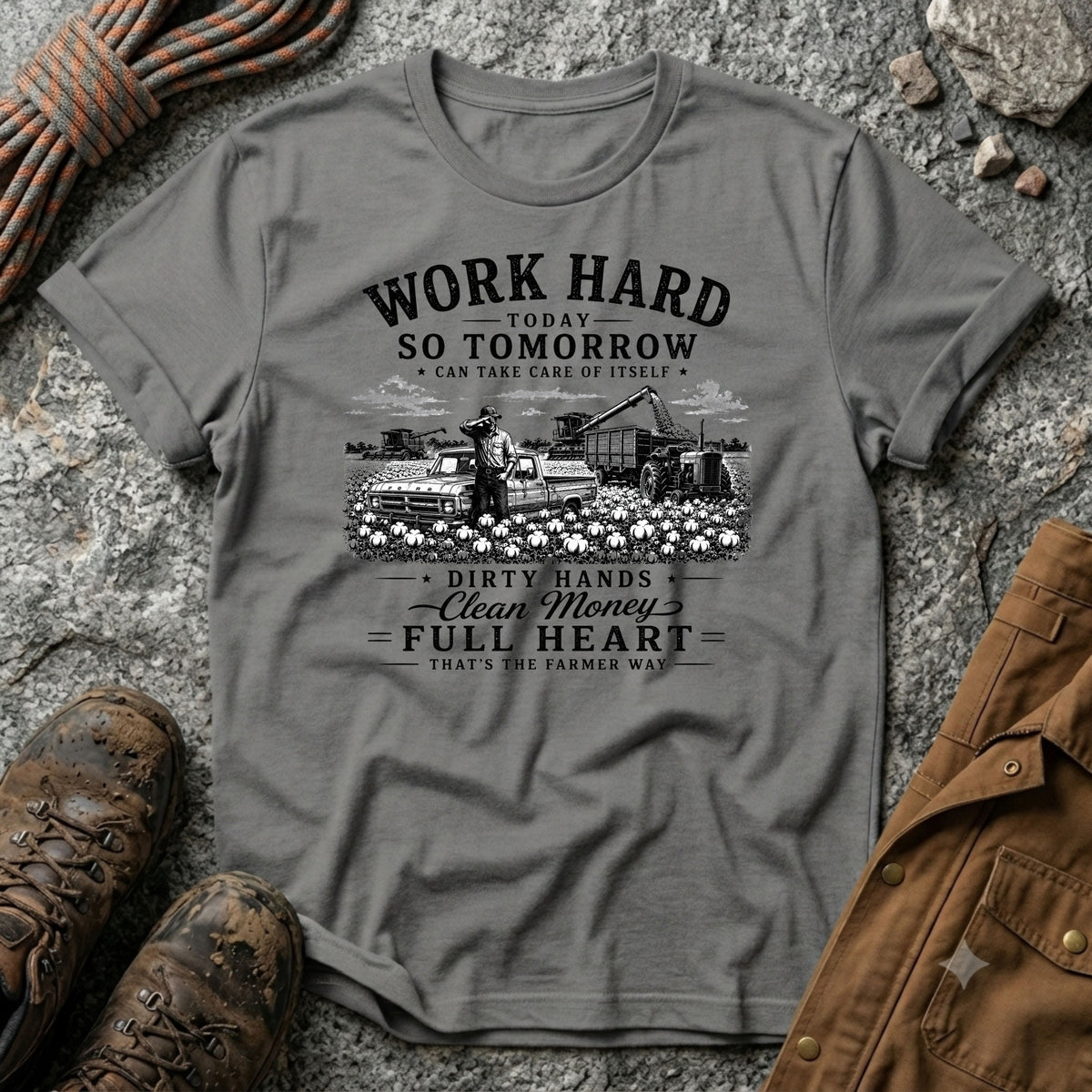 Work Hard - Farmers T-Shirt