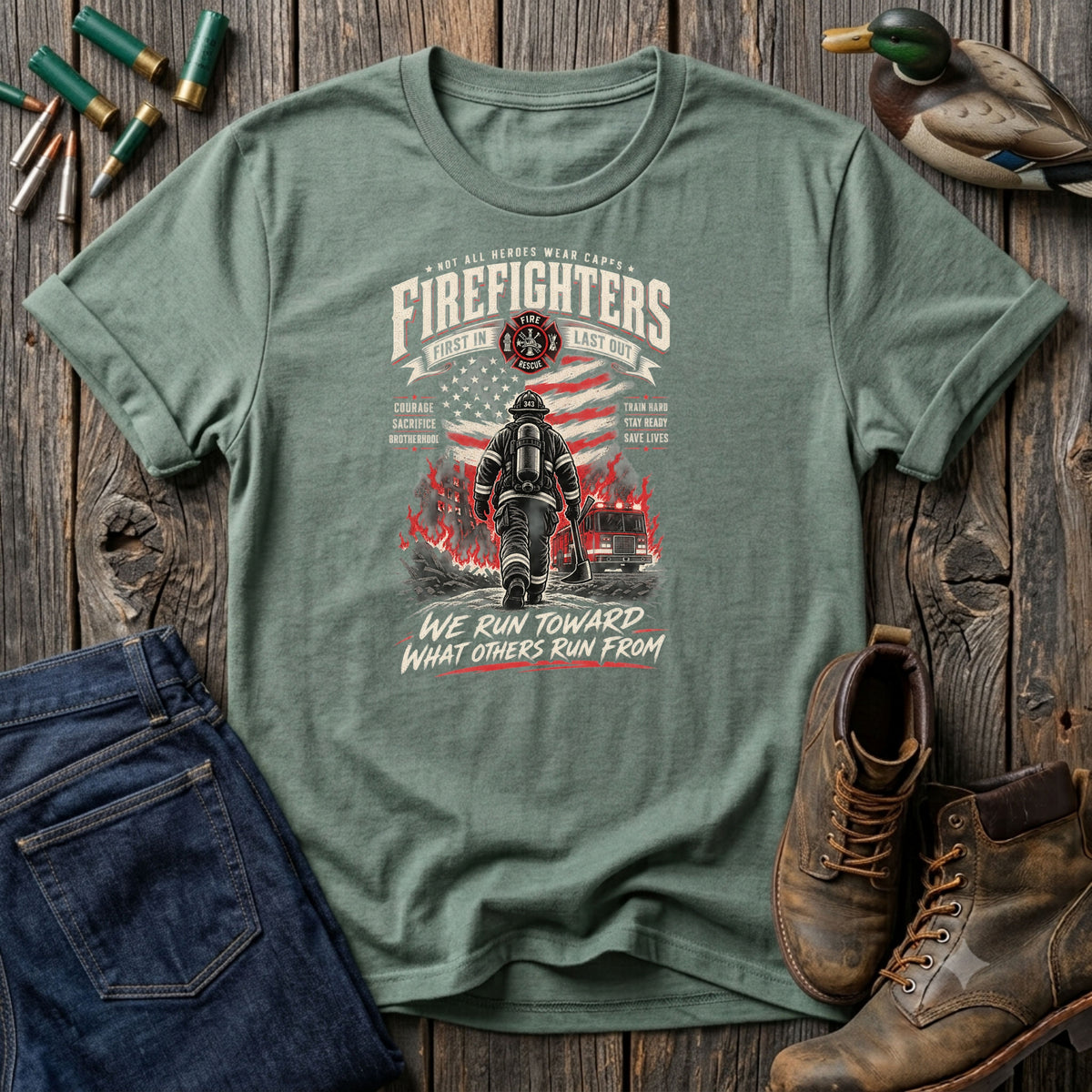 Firefighters_ Courage Through the Flames T-Shirt