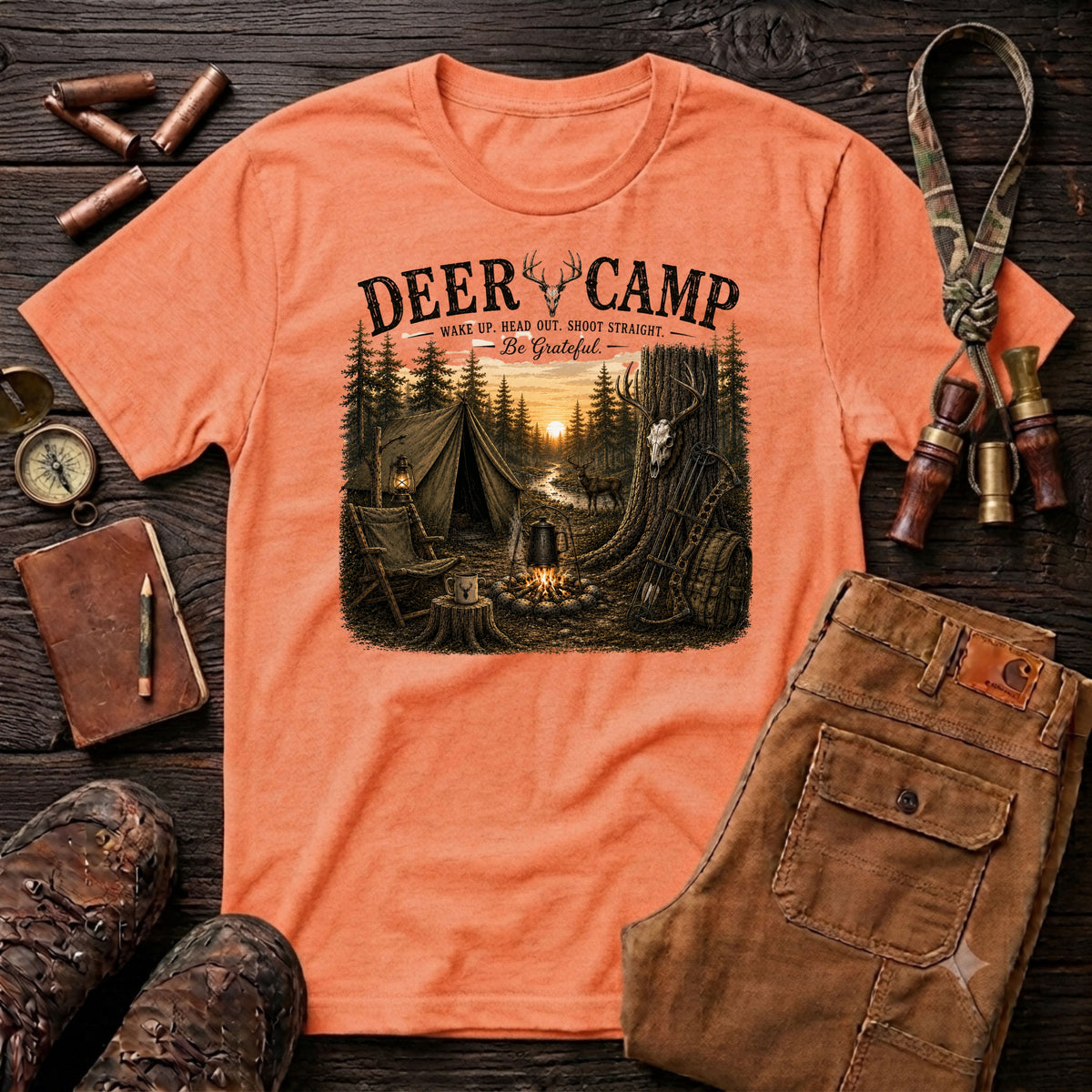 Deer Camp with Bow T-Shirt