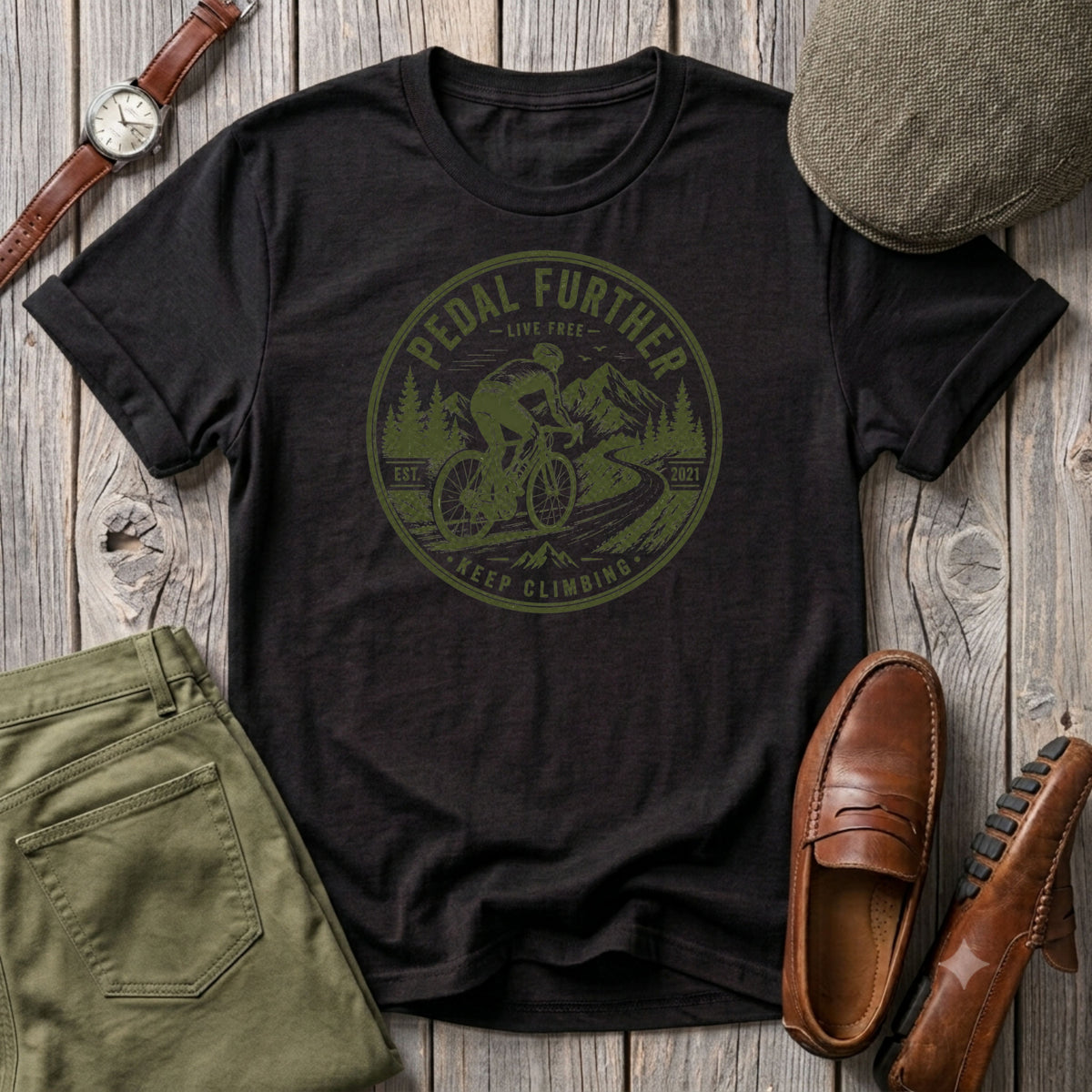 Road Cycling Pedal Further T-Shirt