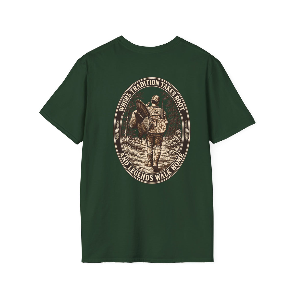 Turkey Hunting with Turkey Logo on Front T-Shirt– Legends Walk Home