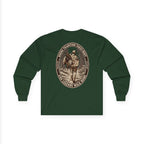 Long Sleeve Tee — 'Tradition Turns Road to Legends' Vintage Hiker Graphic