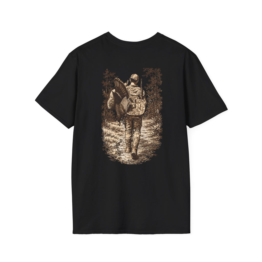 Turkey Hunting with Standard Logo on Front T-Shirt– Legends Walk Home