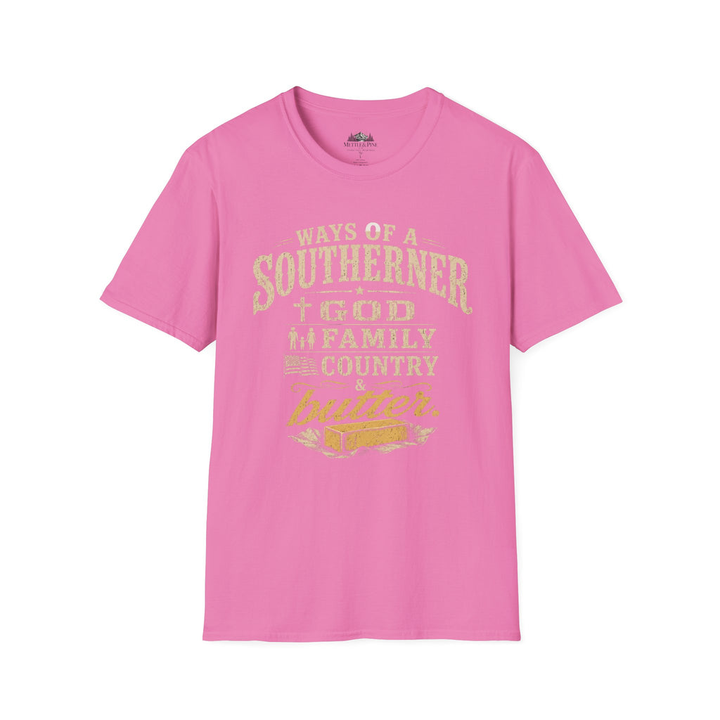 Ways of the Southerner God Family Country Butter T-Shirt
