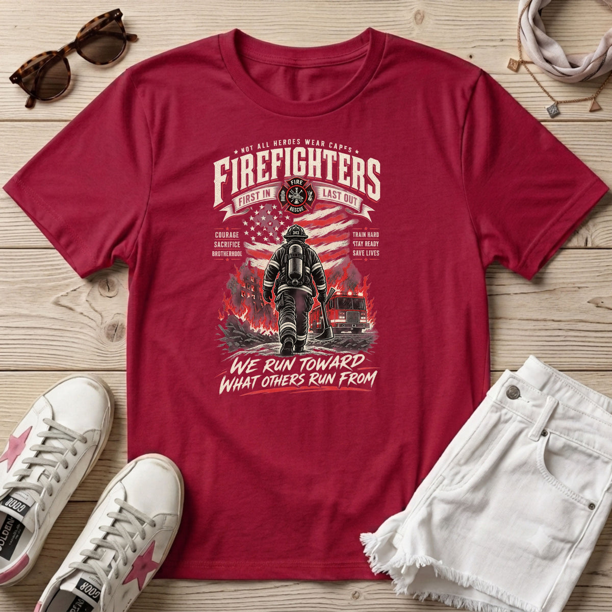 Firefighters_ Courage Through the Flames T-Shirt
