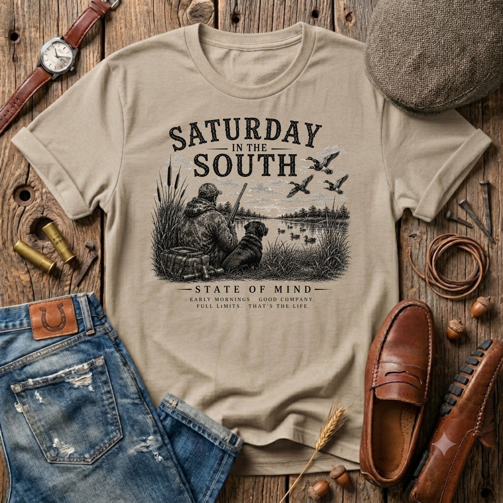 Saturday in the South Duck Hunt B & W T-Shirt