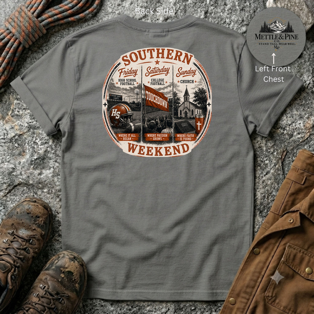 Southern Weekend Burnt Orange & White F/B T-Shirt