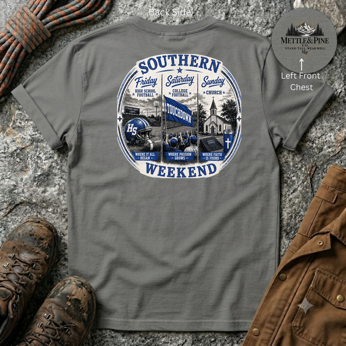 Southern Weekend Blue & White F/B T-Shirt