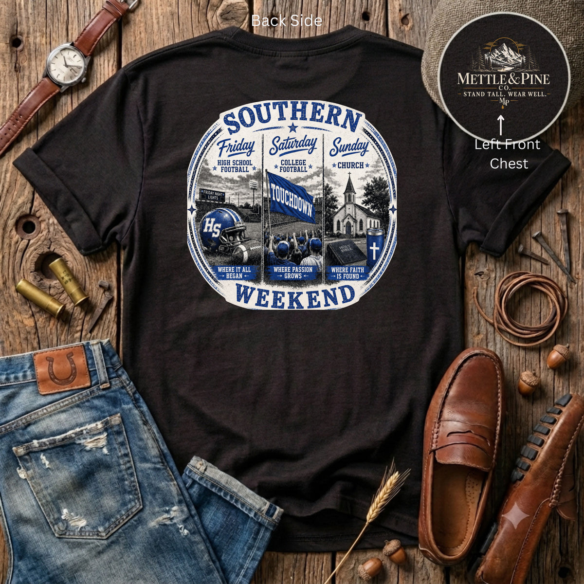 Southern Weekend Blue & White F/B T-Shirt