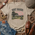 Dirt roads take me home where I belong pink T-Shirt