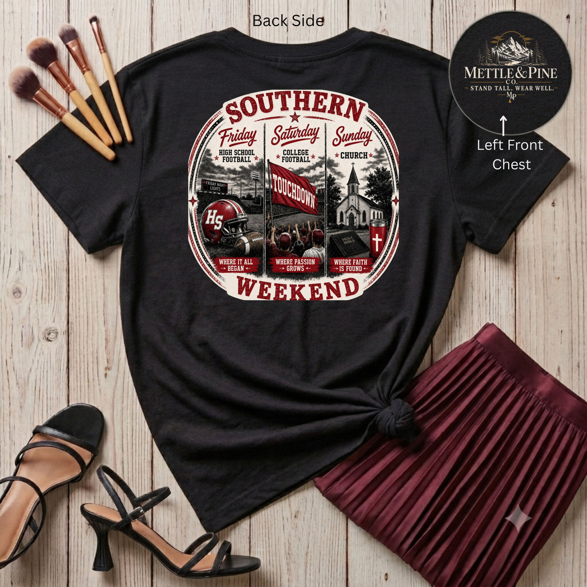 Southern Weekend Crimson & White F/B T-Shirt