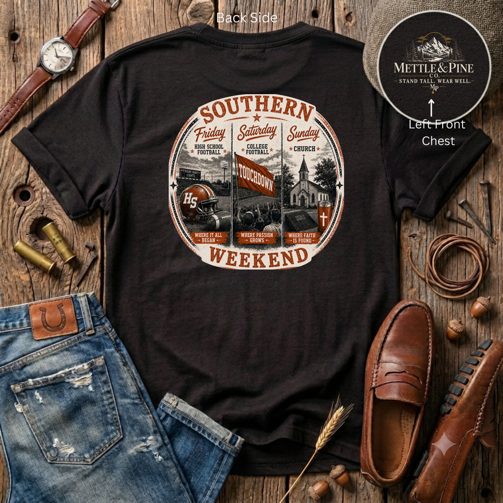 Southern Weekend Burnt Orange & White F/B T-Shirt