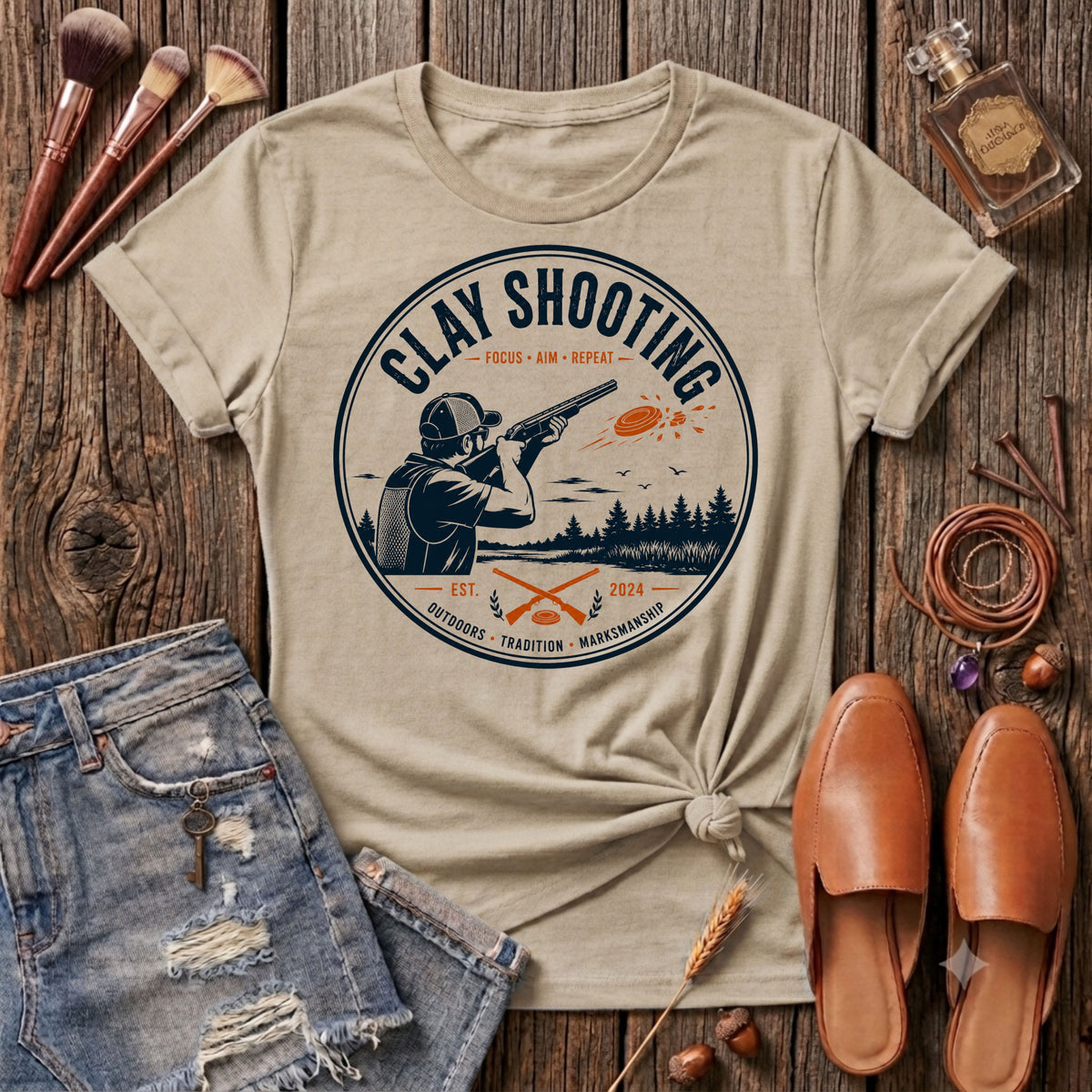 Vintage Clay Shooting T-Shirt