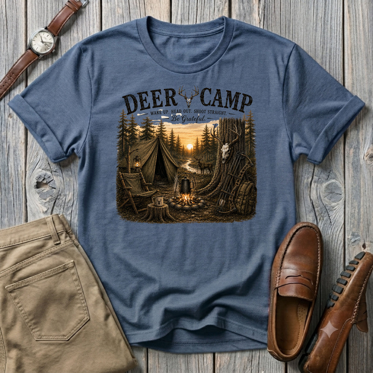 Deer Camp with Bow T-Shirt