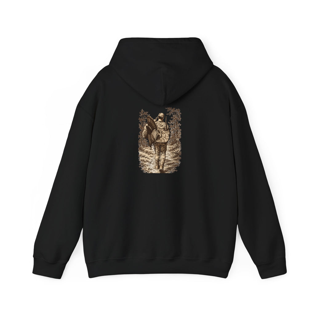 Turkey Hunting with Logo on Front Hoodie – Legends Walk Home