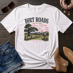 Dirt roads take me home where I belong pink T-Shirt