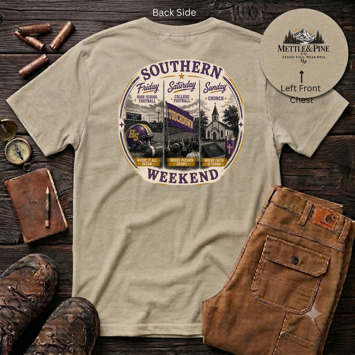 Southern Weekend Gold & Purple F/B T-Shirt