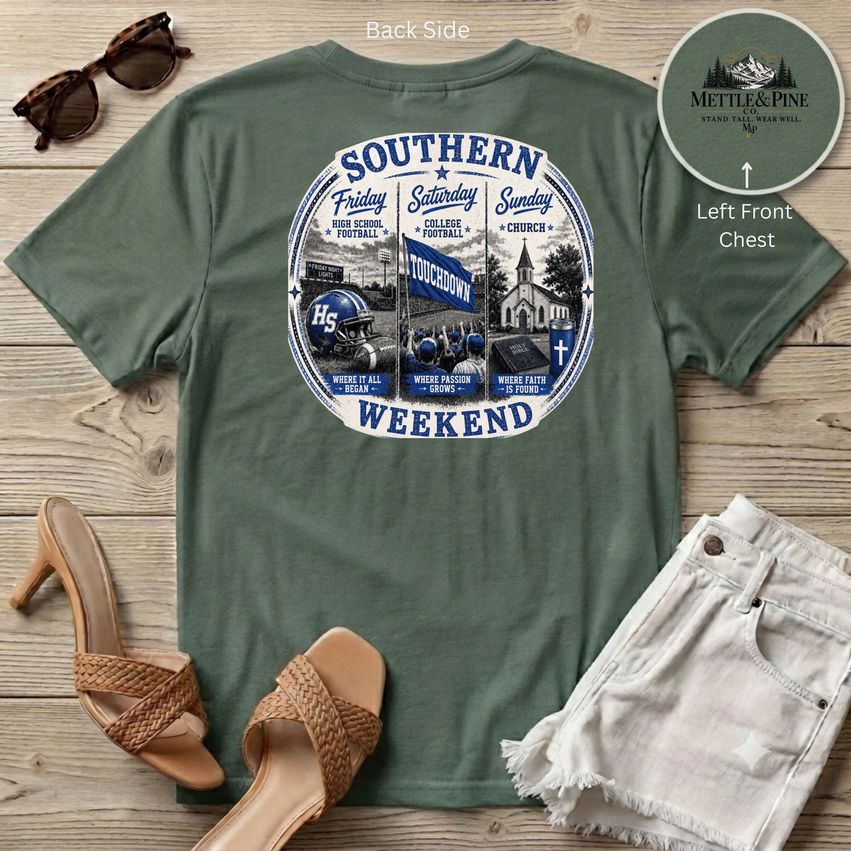 Southern Weekend Blue & White F/B T-Shirt