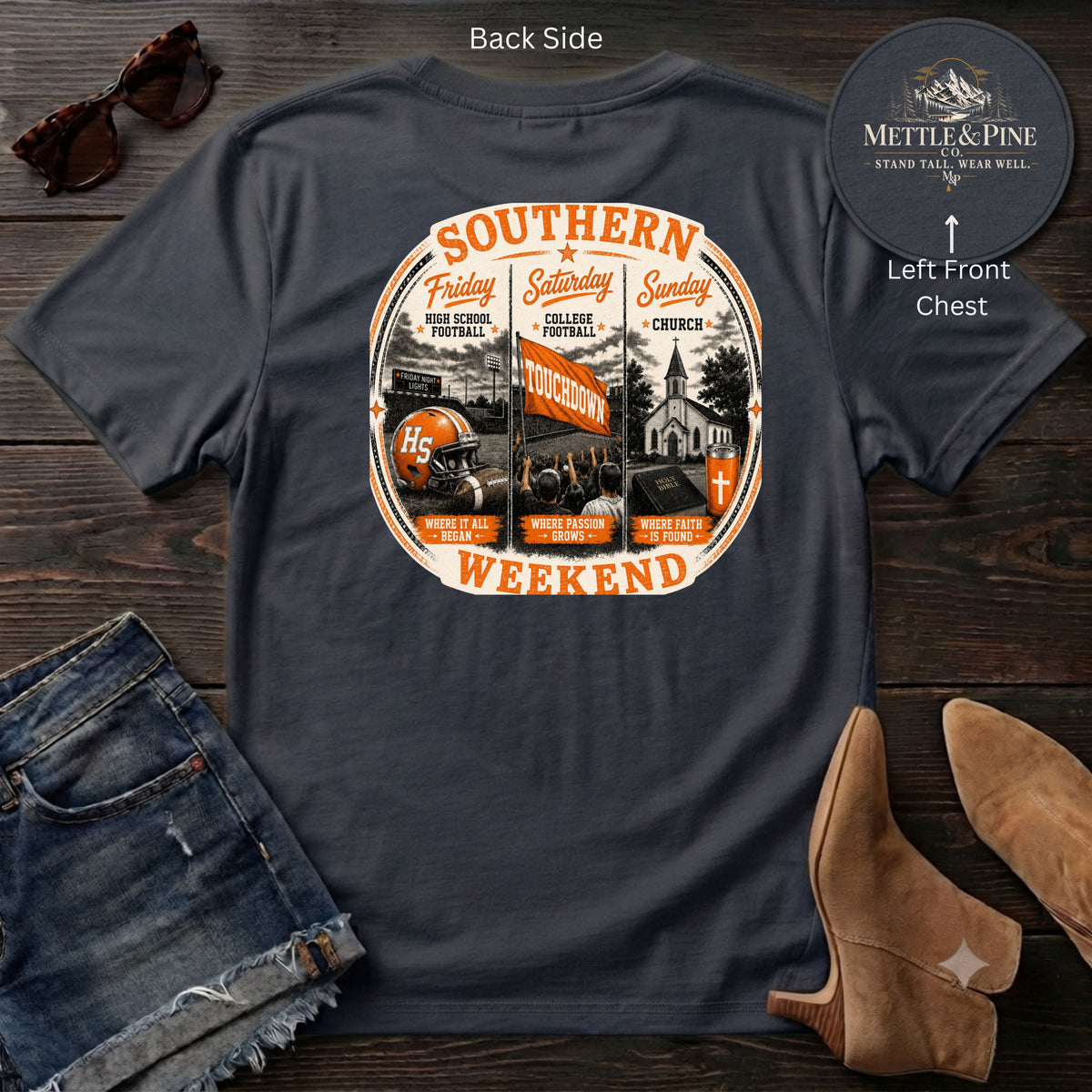 Southern Weekend Orange & White F/B T-Shirt