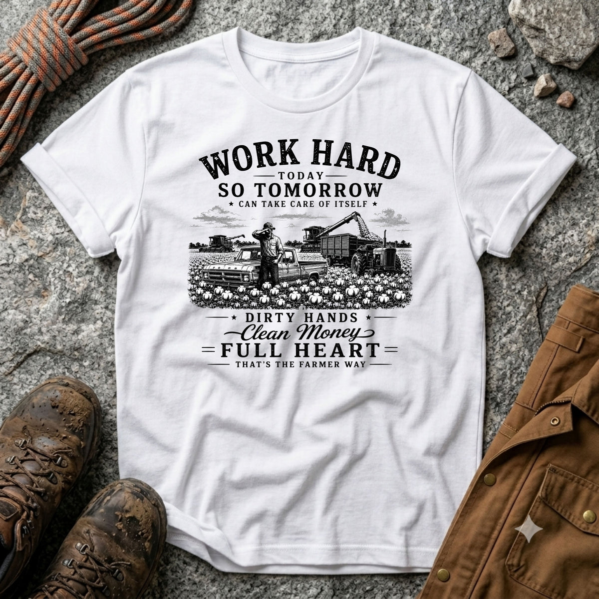 Work Hard - Farmers T-Shirt