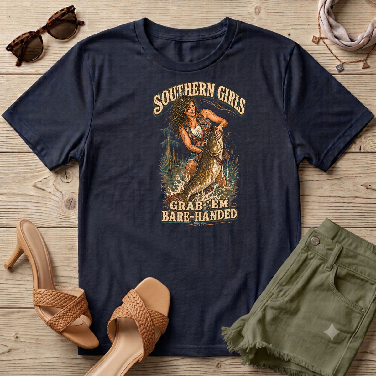Southern Girls Grab'em Bare-handed (noodling)T-Shirt