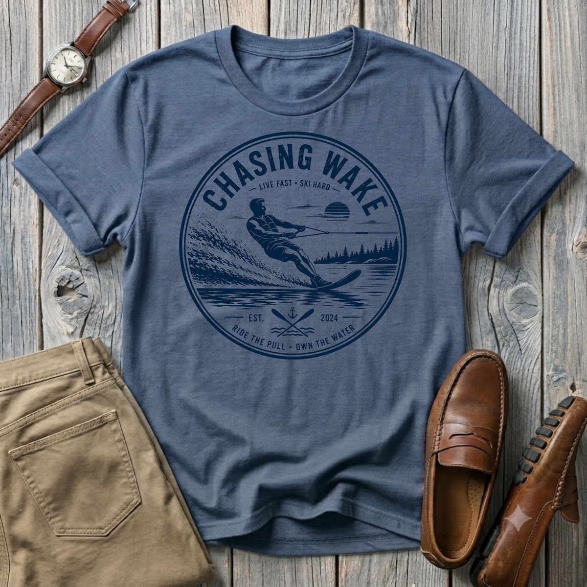 Chasing the Wake Vintage Water Skiing T-Shirt