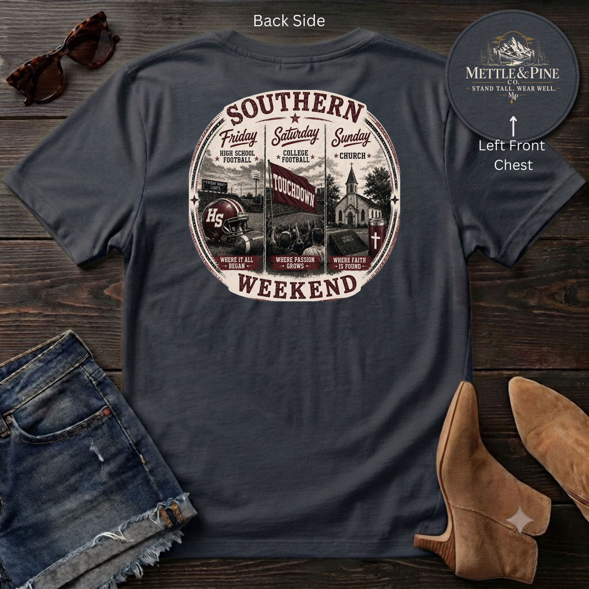 Southern Weekend Maroon & White F/B T-Shirt