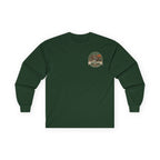 Long Sleeve Tee — 'Tradition Turns Road to Legends' Vintage Hiker Graphic