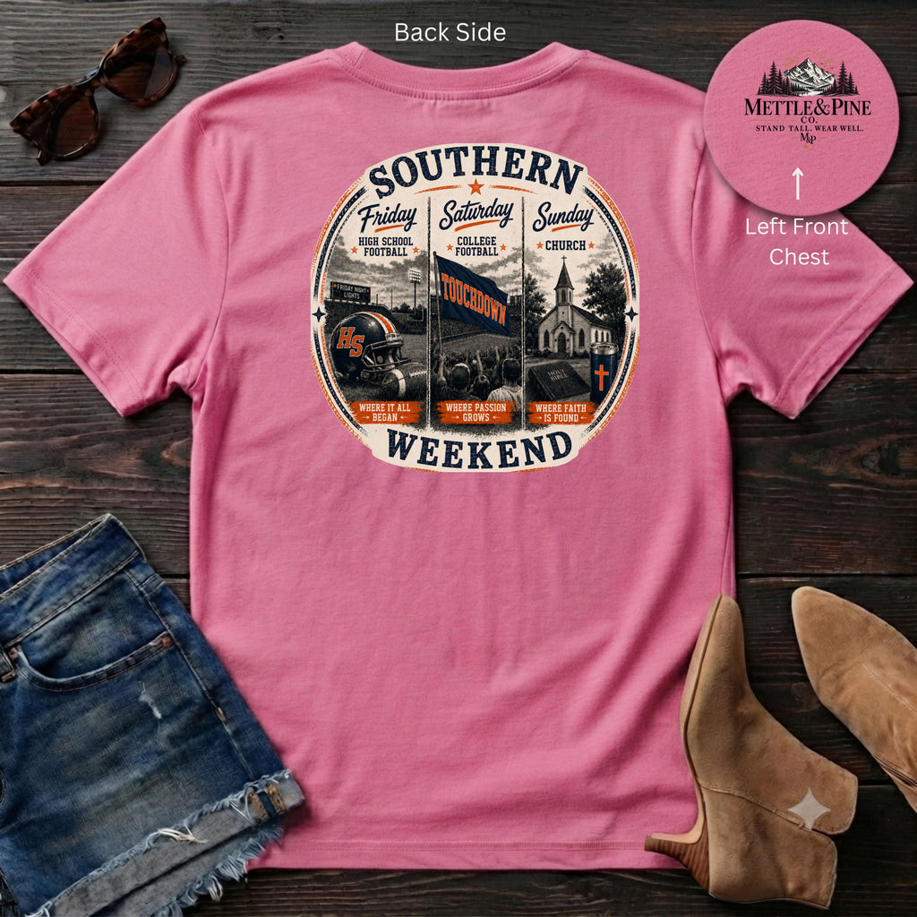 Southern Weekend Orange & Navy F/B T-Shirt