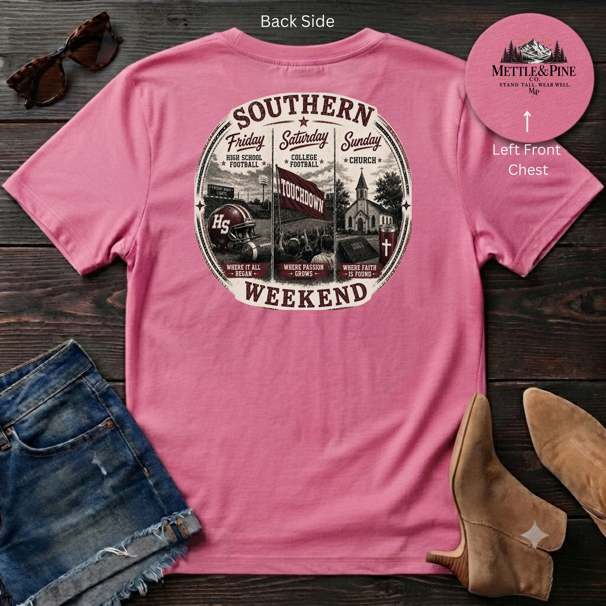 Southern Weekend Maroon & White F/B T-Shirt