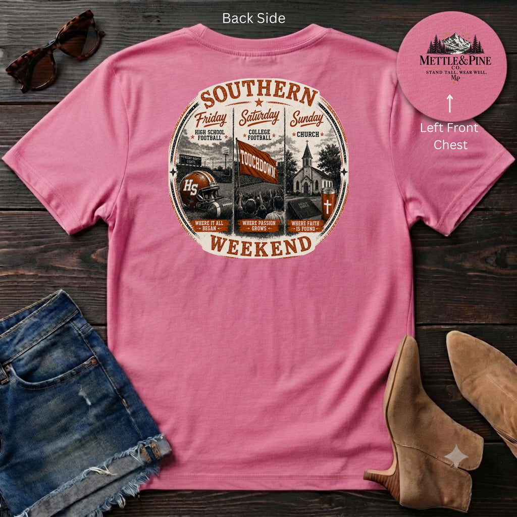 Southern Weekend Burnt Orange & White F/B T-Shirt