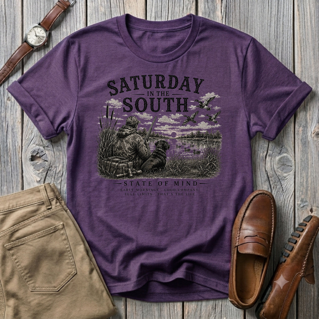 Saturday in the South Duck Hunt B & W T-Shirt