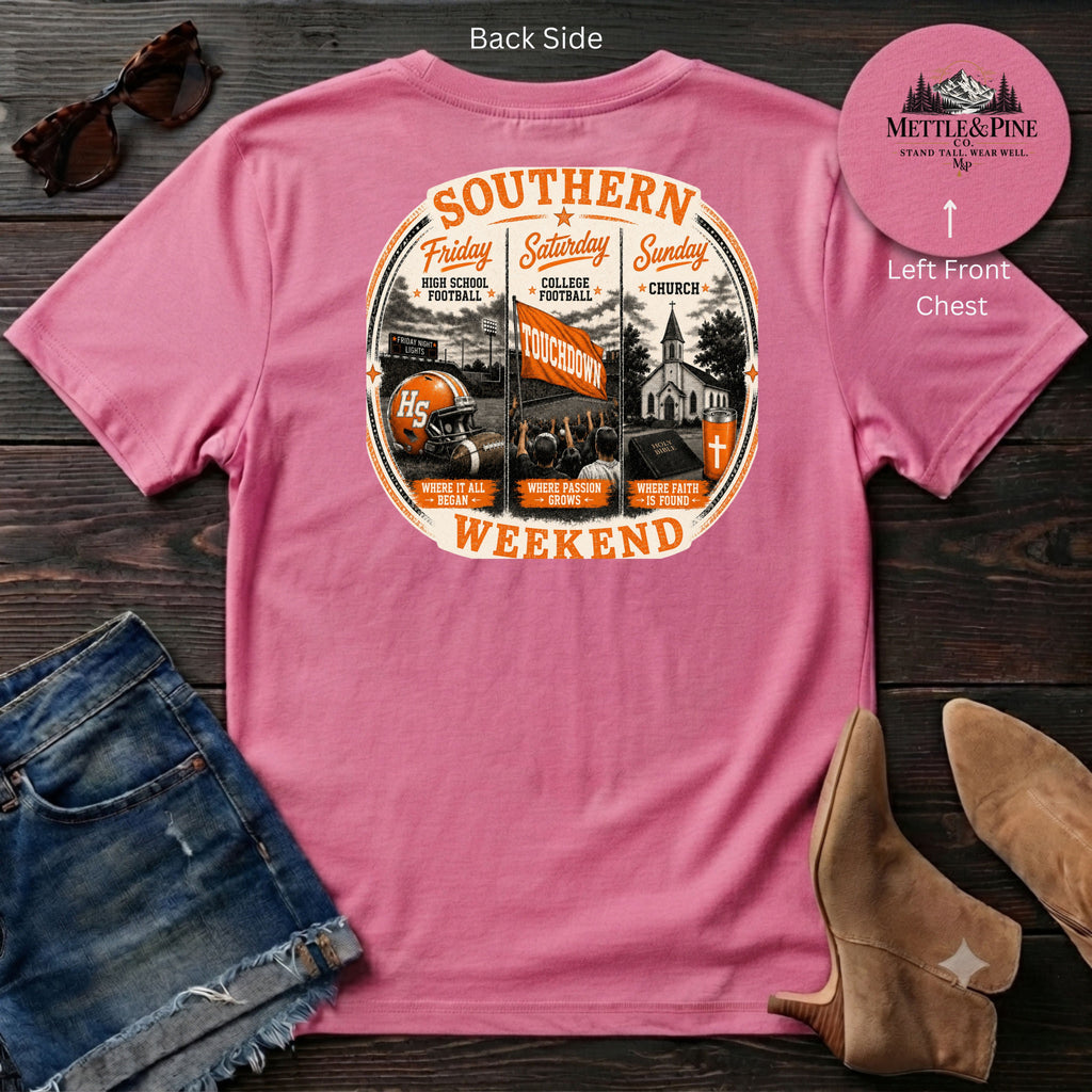 Southern Weekend Orange & White F/B T-Shirt