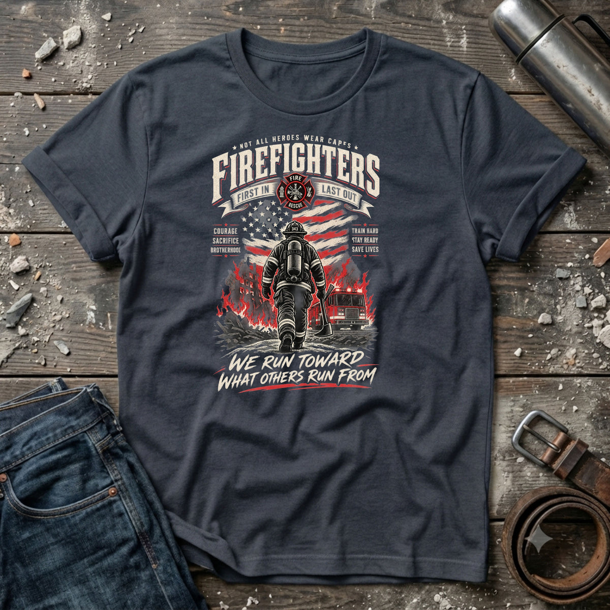 Firefighters_ Courage Through the Flames T-Shirt