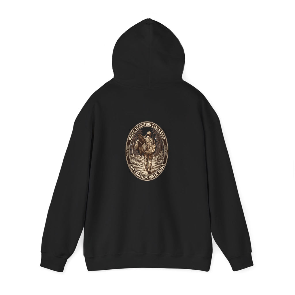 Turkey Hunting with Turkey Logo on Front Hoodie– Legends Walk Home