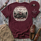 Southern Weekend Deep Maroon & White F/B T-Shirt
