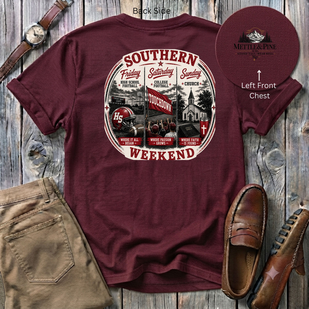 Southern Weekend Crimson & White F/B T-Shirt