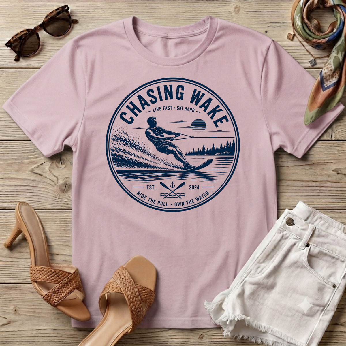 Chasing the Wake Vintage Water Skiing T-Shirt