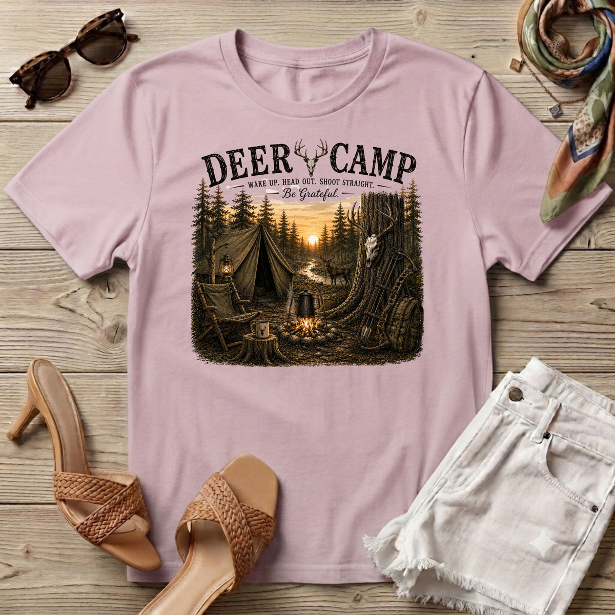 Deer Camp with Bow T-Shirt