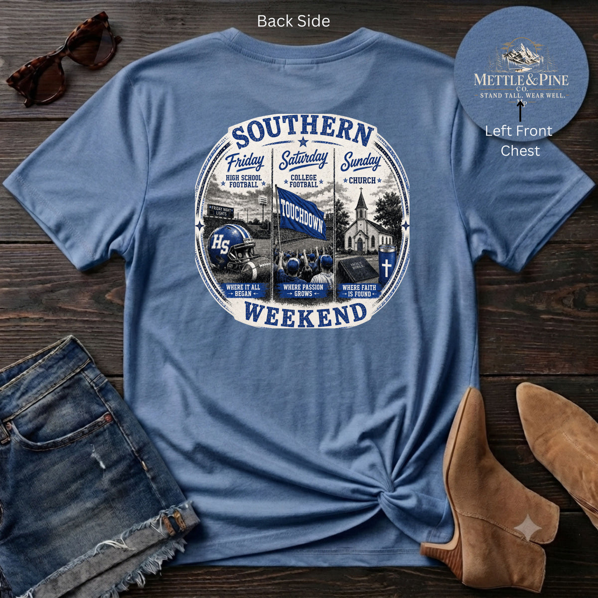 Southern Weekend Blue & White F/B T-Shirt