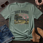 Dirt roads take me home where I belong pink T-Shirt